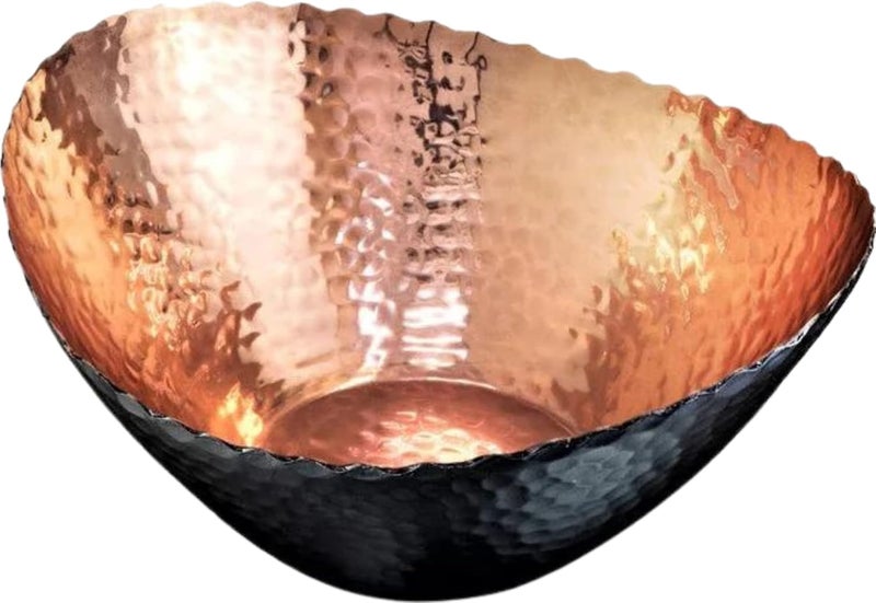 Monarch Abode Decorative Bowl for Home Decor – 7.5-Inch Black and Copper Plated Hand Hammered Key Bowls for Entryway Table, Fruit & Potpourri Bowl for Centerpiece, Modern Catch All Key Holder Bowl - Image 1